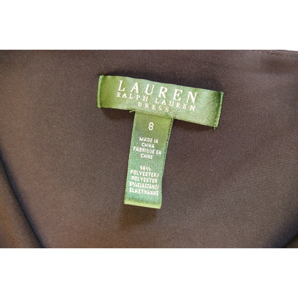 Lauren Ralph Lauren Black Sheath Ruffle Dress Size 8 elegant, effortless polish - Picture 13 of 16
